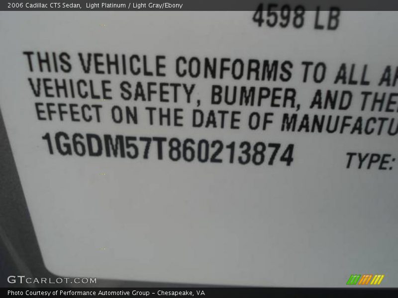 Light Platinum / Light Gray/Ebony 2006 Cadillac CTS Sedan