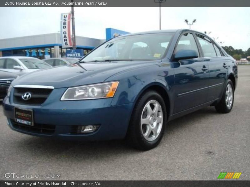 Aquamarine Pearl / Gray 2006 Hyundai Sonata GLS V6