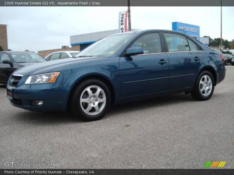 Aquamarine Pearl / Gray 2006 Hyundai Sonata GLS V6