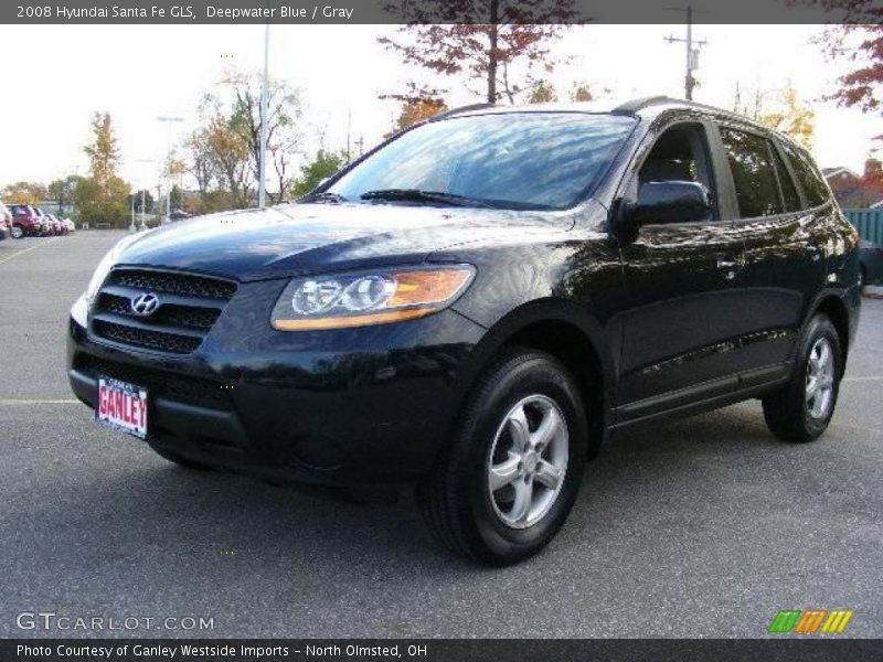 Deepwater Blue / Gray 2008 Hyundai Santa Fe GLS