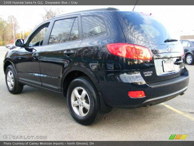Deepwater Blue / Gray 2008 Hyundai Santa Fe GLS