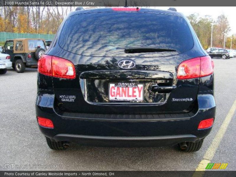 Deepwater Blue / Gray 2008 Hyundai Santa Fe GLS
