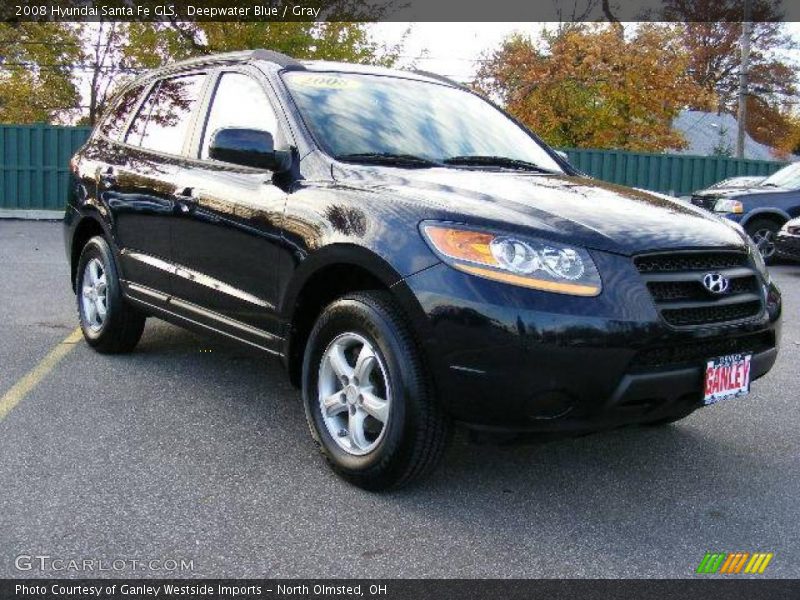 Deepwater Blue / Gray 2008 Hyundai Santa Fe GLS