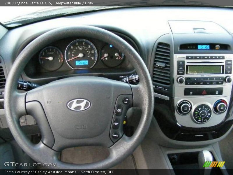 Deepwater Blue / Gray 2008 Hyundai Santa Fe GLS