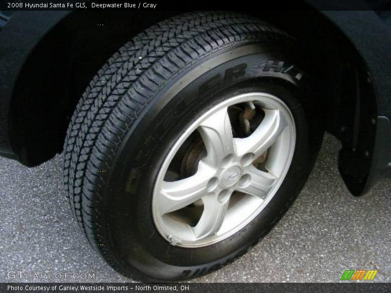Deepwater Blue / Gray 2008 Hyundai Santa Fe GLS