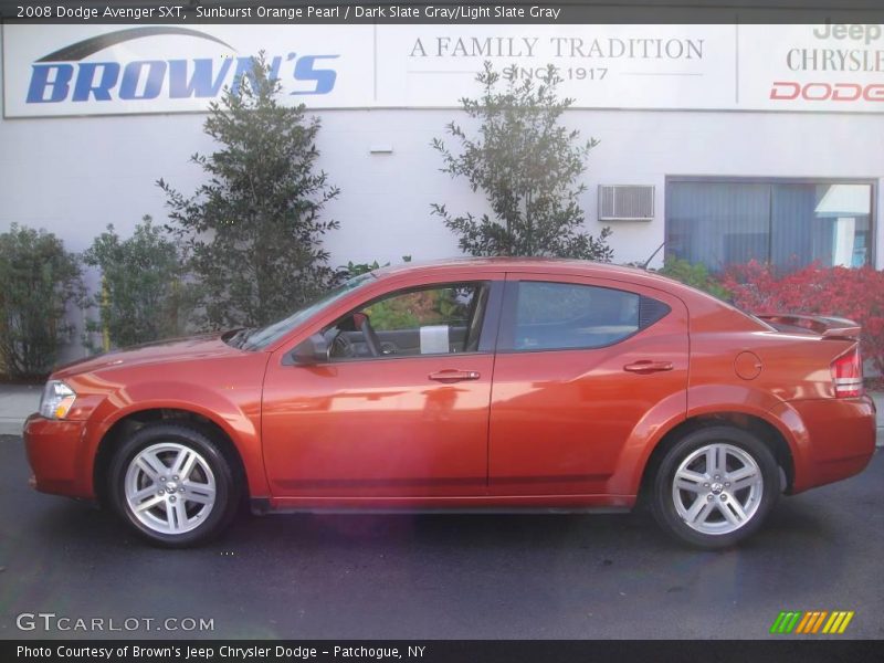 Sunburst Orange Pearl / Dark Slate Gray/Light Slate Gray 2008 Dodge Avenger SXT