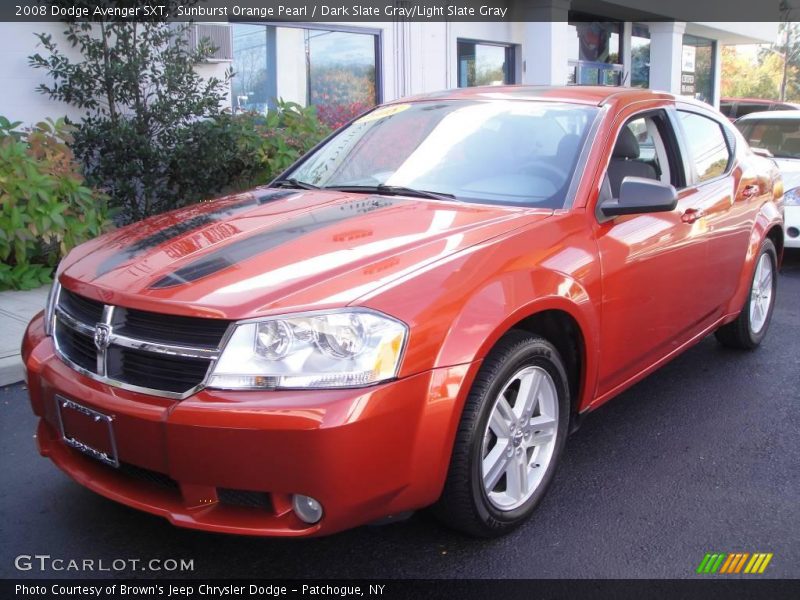 Sunburst Orange Pearl / Dark Slate Gray/Light Slate Gray 2008 Dodge Avenger SXT