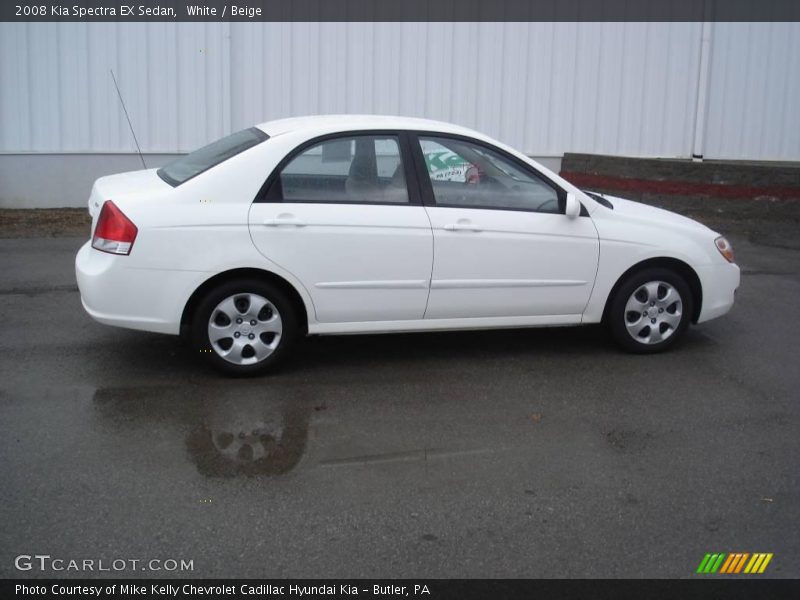 White / Beige 2008 Kia Spectra EX Sedan