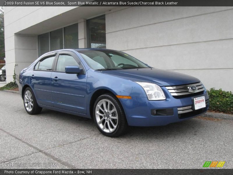 Sport Blue Metallic / Alcantara Blue Suede/Charcoal Black Leather 2009 Ford Fusion SE V6 Blue Suede