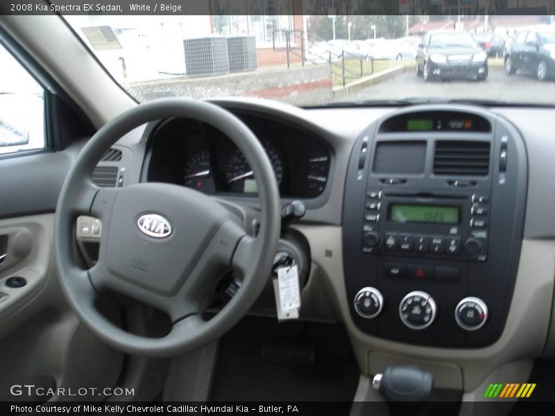 White / Beige 2008 Kia Spectra EX Sedan