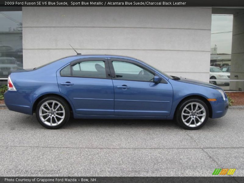 Sport Blue Metallic / Alcantara Blue Suede/Charcoal Black Leather 2009 Ford Fusion SE V6 Blue Suede