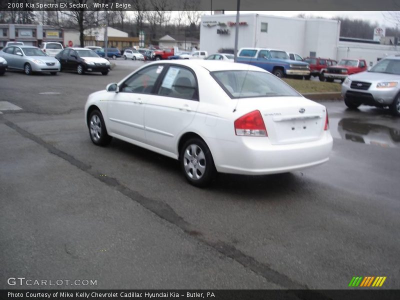 White / Beige 2008 Kia Spectra EX Sedan
