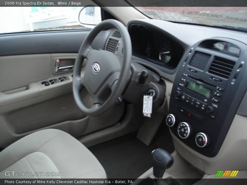 White / Beige 2008 Kia Spectra EX Sedan