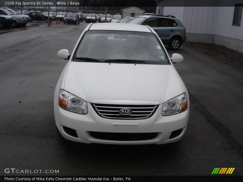 White / Beige 2008 Kia Spectra EX Sedan