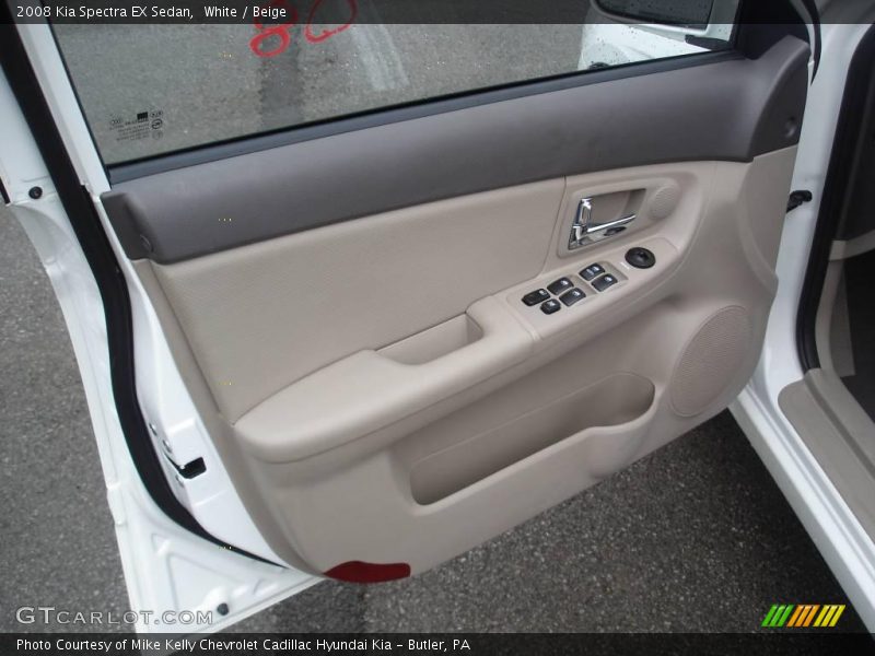 White / Beige 2008 Kia Spectra EX Sedan