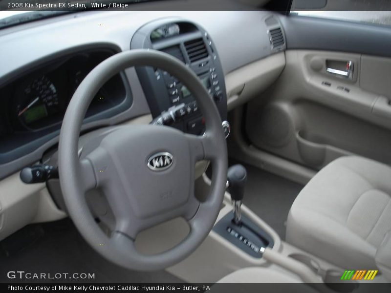 White / Beige 2008 Kia Spectra EX Sedan