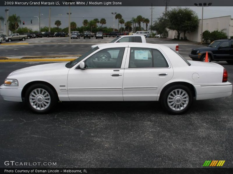 Vibrant White / Medium Light Stone 2009 Mercury Grand Marquis LS