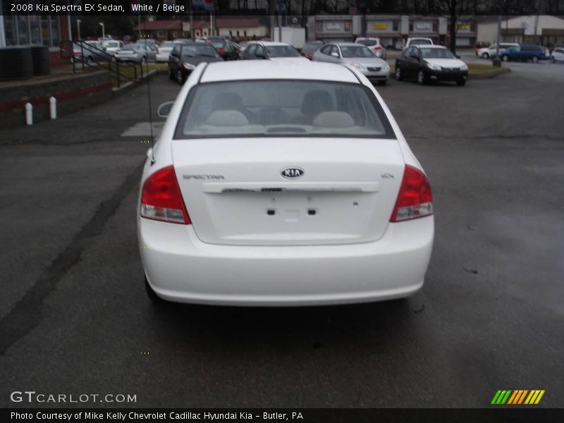 White / Beige 2008 Kia Spectra EX Sedan