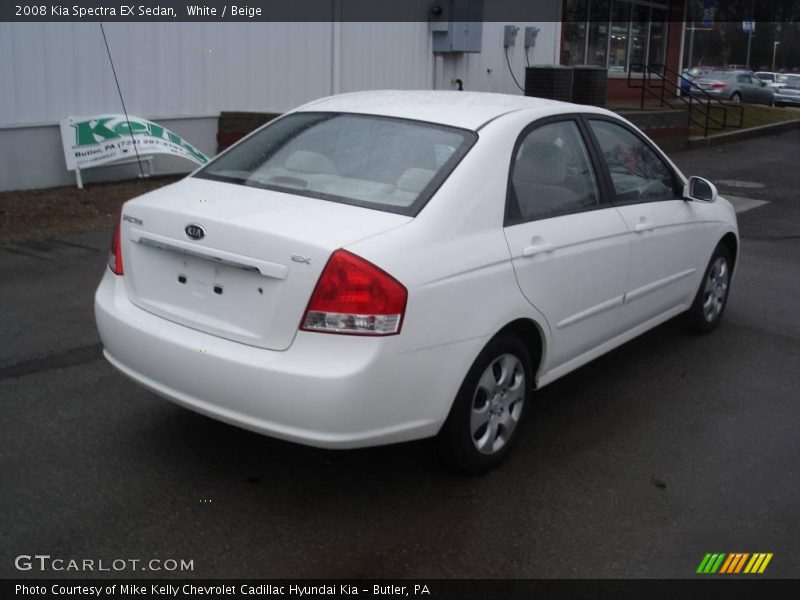 White / Beige 2008 Kia Spectra EX Sedan