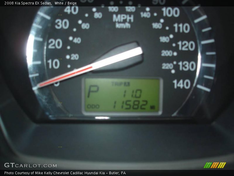 White / Beige 2008 Kia Spectra EX Sedan