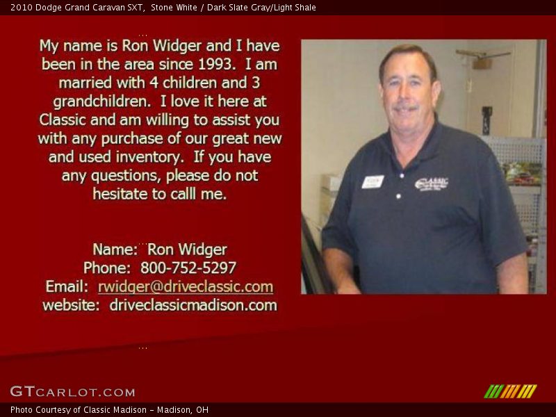 Stone White / Dark Slate Gray/Light Shale 2010 Dodge Grand Caravan SXT