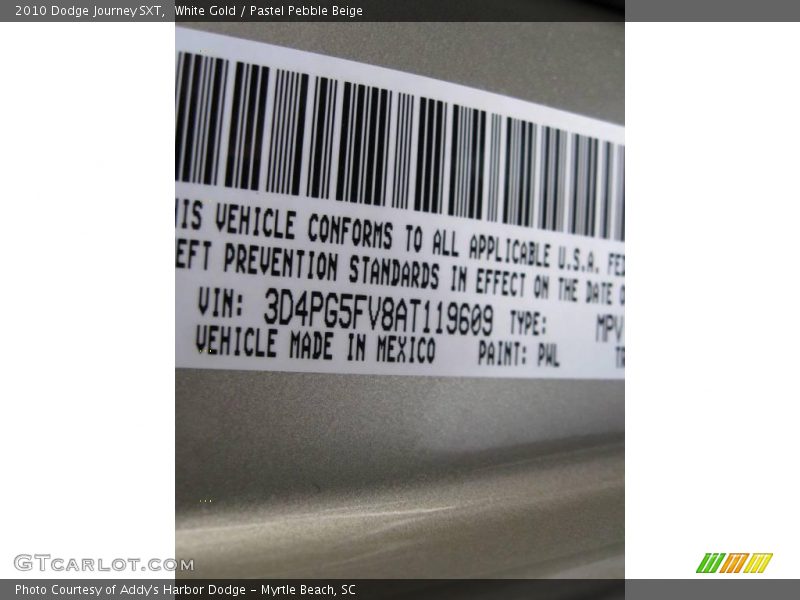 White Gold / Pastel Pebble Beige 2010 Dodge Journey SXT