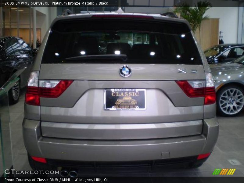 Platinum Bronze Metallic / Black 2009 BMW X3 xDrive30i