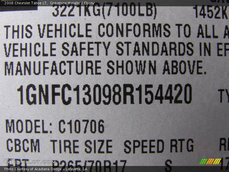 Graystone Metallic / Ebony 2008 Chevrolet Tahoe LT