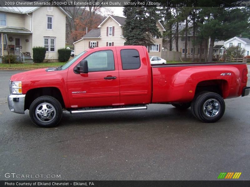 Victory Red / Ebony 2009 Chevrolet Silverado 3500HD LT Extended Cab 4x4 Dually