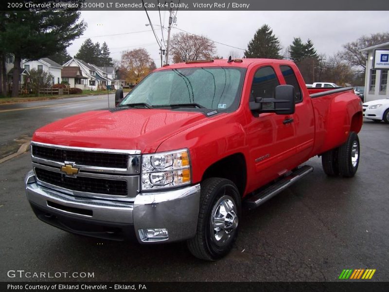 Victory Red / Ebony 2009 Chevrolet Silverado 3500HD LT Extended Cab 4x4 Dually