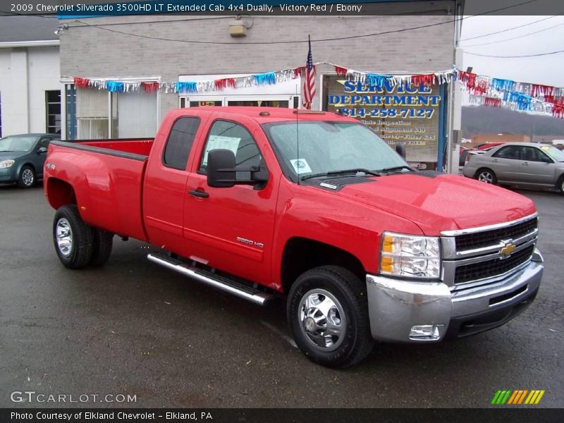 Victory Red / Ebony 2009 Chevrolet Silverado 3500HD LT Extended Cab 4x4 Dually