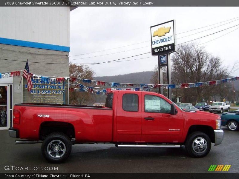 Victory Red / Ebony 2009 Chevrolet Silverado 3500HD LT Extended Cab 4x4 Dually