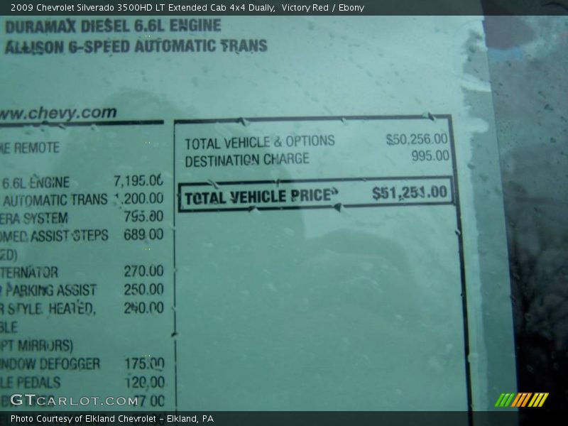 Victory Red / Ebony 2009 Chevrolet Silverado 3500HD LT Extended Cab 4x4 Dually