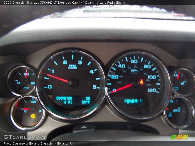 Victory Red / Ebony 2009 Chevrolet Silverado 3500HD LT Extended Cab 4x4 Dually