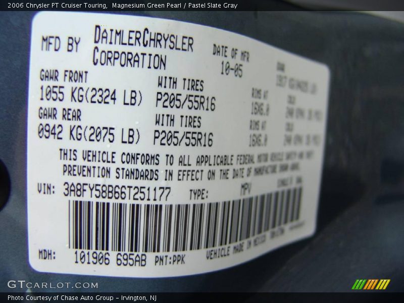Magnesium Green Pearl / Pastel Slate Gray 2006 Chrysler PT Cruiser Touring