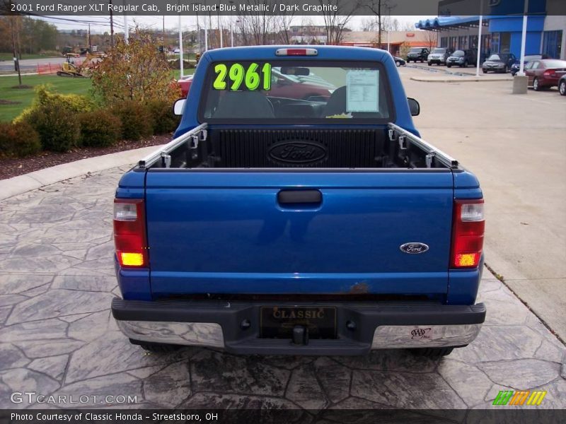 Bright Island Blue Metallic / Dark Graphite 2001 Ford Ranger XLT Regular Cab