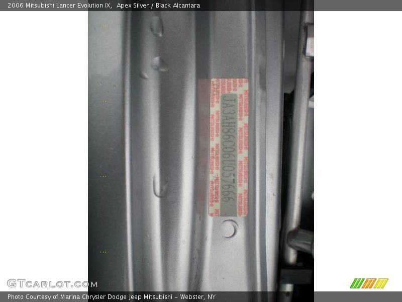 Apex Silver / Black Alcantara 2006 Mitsubishi Lancer Evolution IX