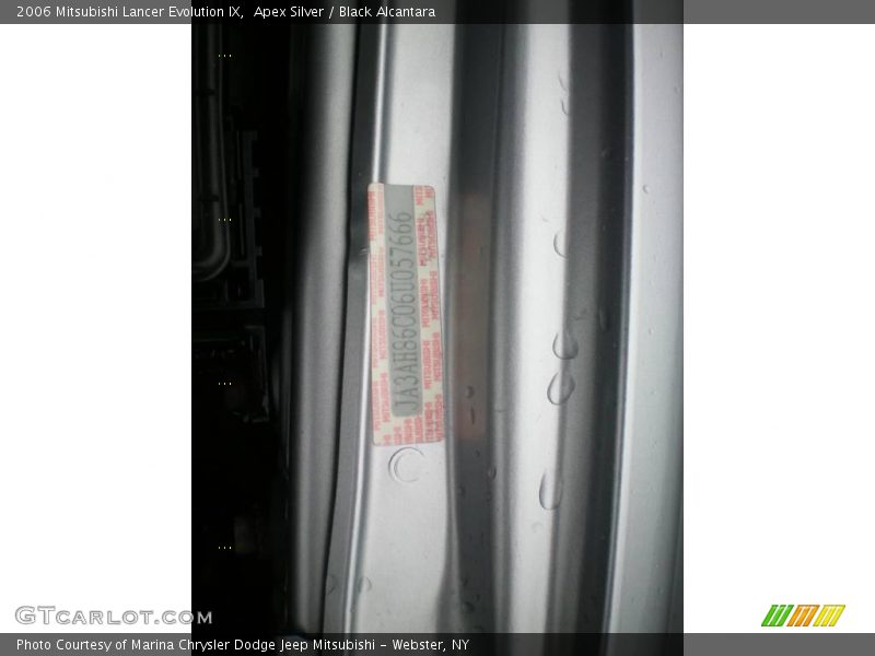 Apex Silver / Black Alcantara 2006 Mitsubishi Lancer Evolution IX