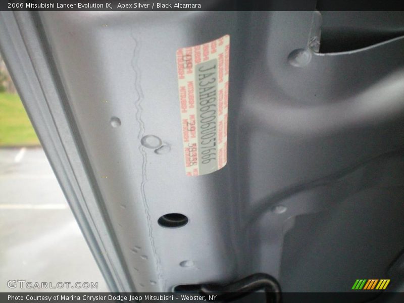 Apex Silver / Black Alcantara 2006 Mitsubishi Lancer Evolution IX