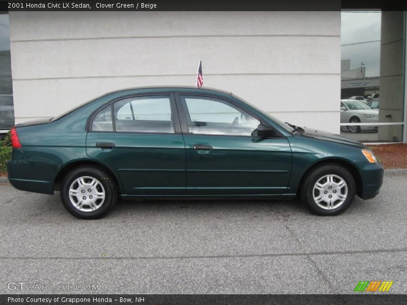 Clover Green / Beige 2001 Honda Civic LX Sedan