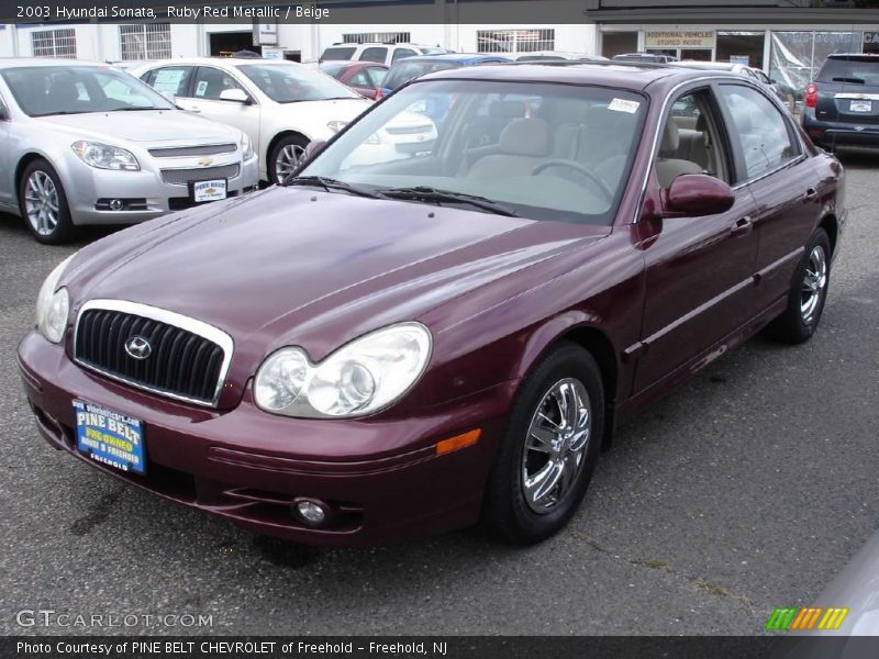 Ruby Red Metallic / Beige 2003 Hyundai Sonata