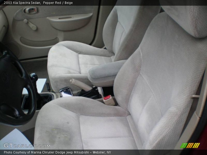 Pepper Red / Beige 2003 Kia Spectra Sedan