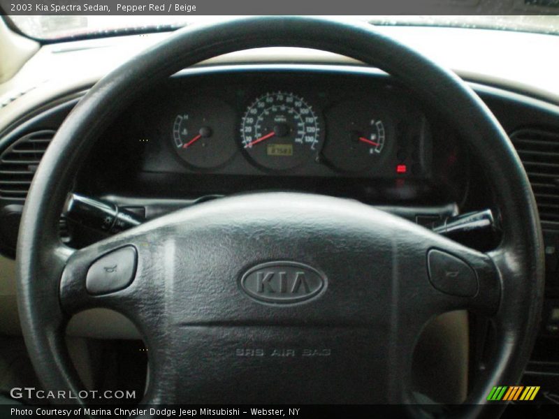 Pepper Red / Beige 2003 Kia Spectra Sedan