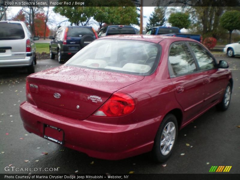 Pepper Red / Beige 2003 Kia Spectra Sedan