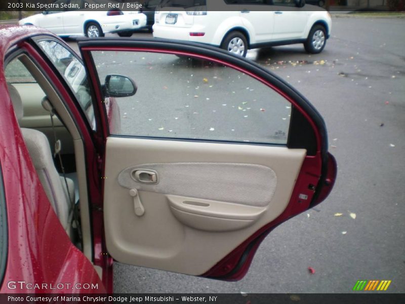 Pepper Red / Beige 2003 Kia Spectra Sedan
