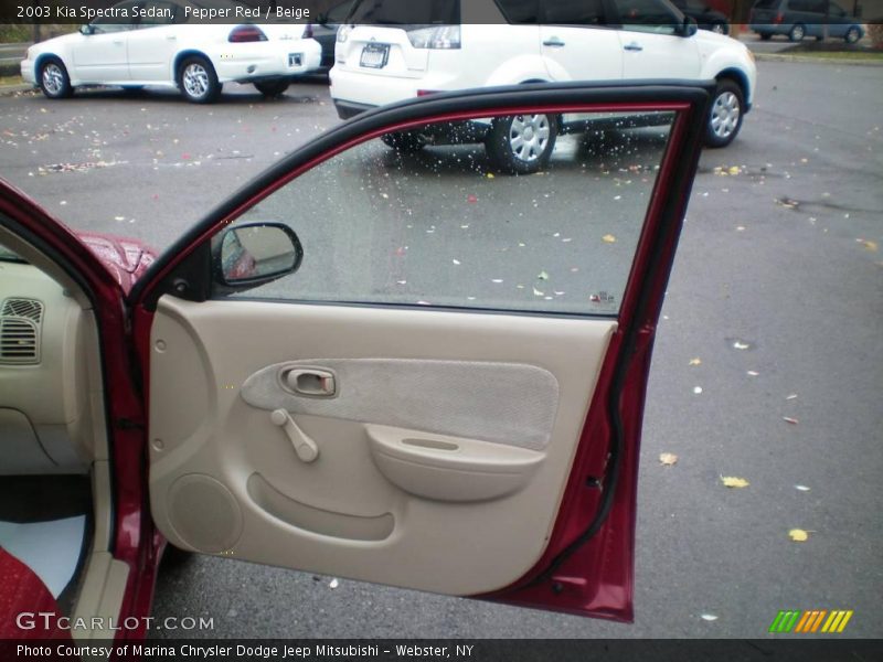 Pepper Red / Beige 2003 Kia Spectra Sedan
