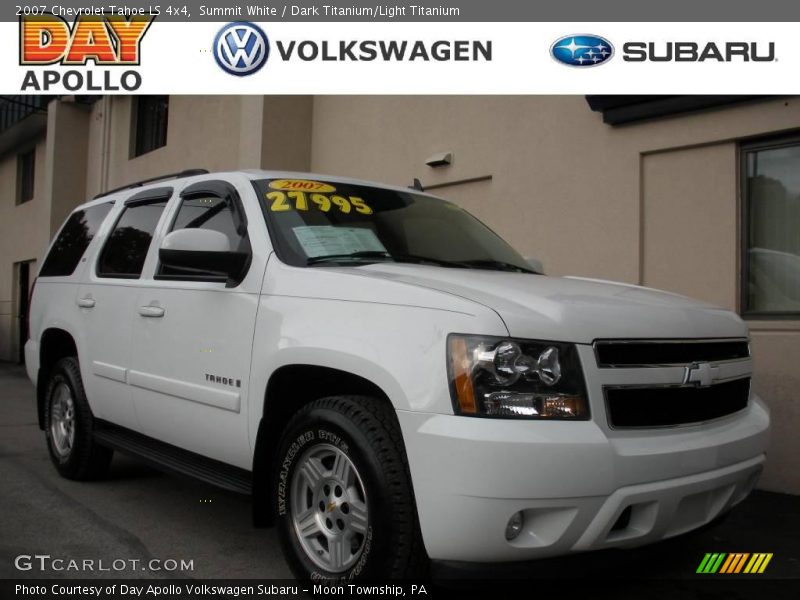 Summit White / Dark Titanium/Light Titanium 2007 Chevrolet Tahoe LS 4x4