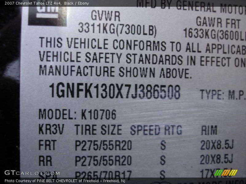 Black / Ebony 2007 Chevrolet Tahoe LTZ 4x4