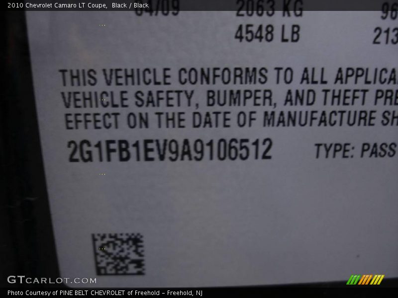 Black / Black 2010 Chevrolet Camaro LT Coupe