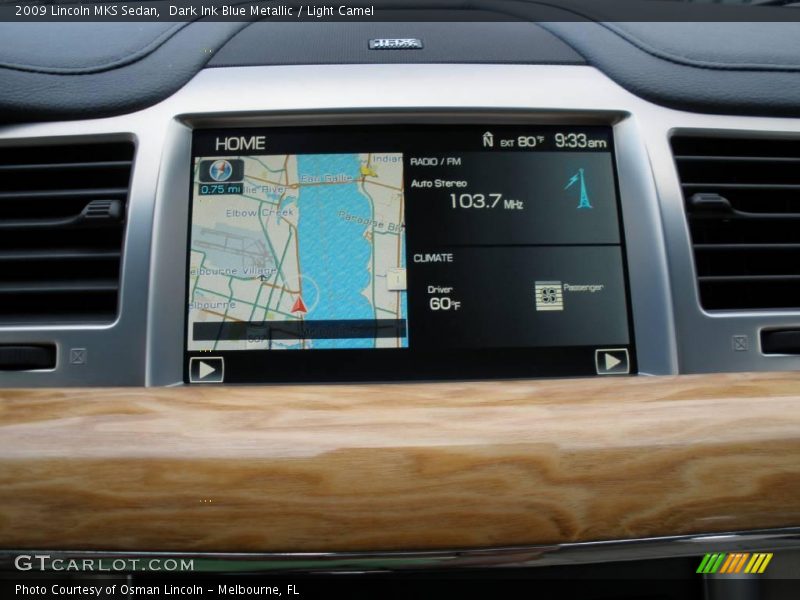 Dark Ink Blue Metallic / Light Camel 2009 Lincoln MKS Sedan
